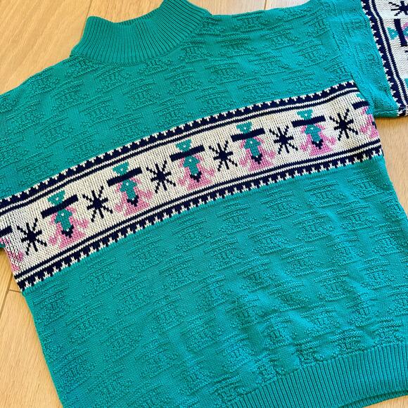 Women’s Vintage Rainbow Ridge Ski Sweater Bright Color 80s SZ M - Picture 2 of 7